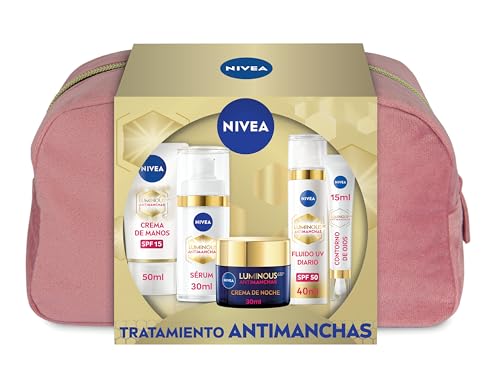 NIVEA Cellular Luminous630 - Pack de Regalo Tratamiento Completo Antimanchas - de Día 40 ml, Crema de Noche 50 ml, Sérum 30 ml, Contorno de Ojos 15 ml y Crema de Manos 50 ml - Todo Tipo de Piel