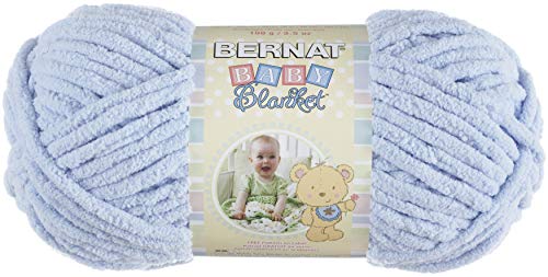Bernat Baby Blanket Yarn, 3.5 Oz, Gauge 6 Super Bulky, Baby Blue