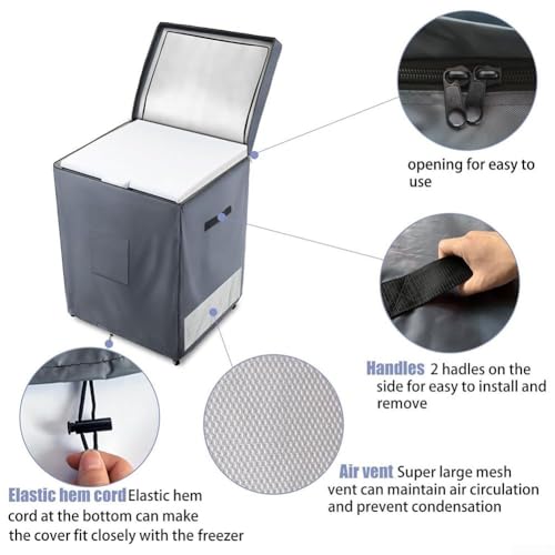 Cubierta para congelador vertical de 7 pies impermeable gris 6