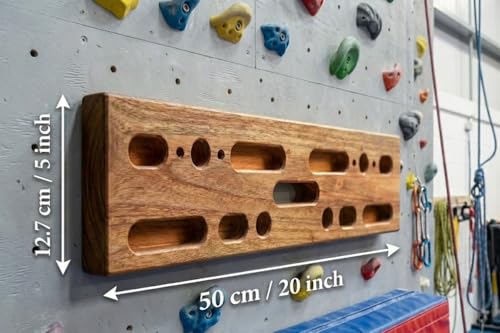 Image of Wooden Hangboard Rock Climbing Pull Up Bar - Premium Wooden Fingerboard Climbing Training Board for Grip Strength, Core Strength, Endurance & Home Gym Workout