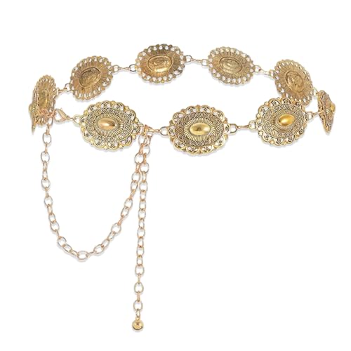 Gürtelkette, Piratenzubehör für Damen, Kleopatra Zubehör, verstellbarer Kettengurt, Vintage-Körperkette, modischer Gürtel für Jeans-Kleid