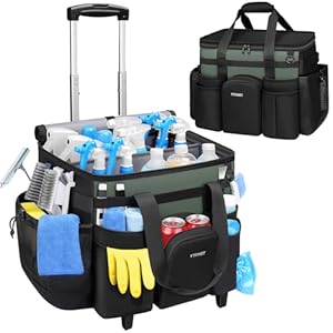 Ytonet Cleaning Caddy with Wheels, Extra...