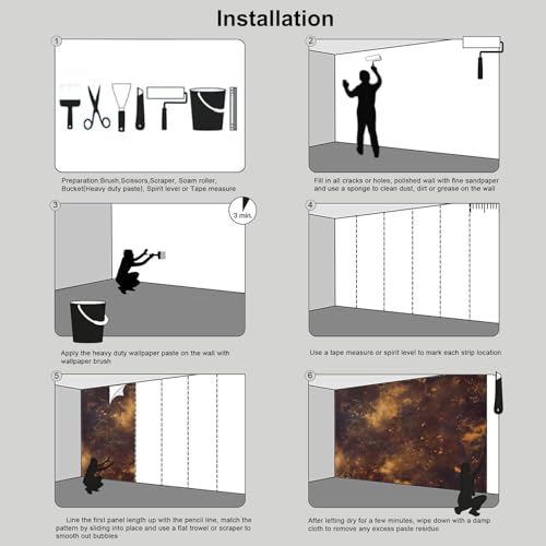 Papier Peint Intissé pour Masquer les Défauts du Mur | Grand Décor 3D Rétro
