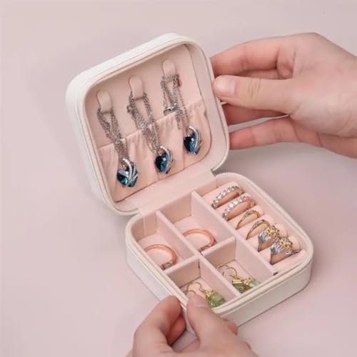 Mini Porta Joias Portátil, Estojo Com Zíper, Caixa de Joias Para Mulheres, Bolsa De Armazenamento De
