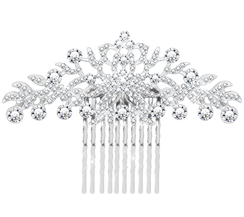 Flor feminina cristal austríaco noiva casamento pentes laterais acessórios de cabelo art déco floral