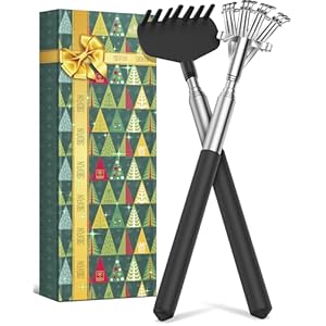 Back Scratcher Stocking Stuffers for Adults Men Women: White Elephant Gifts for Adults Extendable Backscratchers Rake Christmas Funny Gift for Husband Kids Teen Elderly Gadgets for Men Gag Gifts Ideas