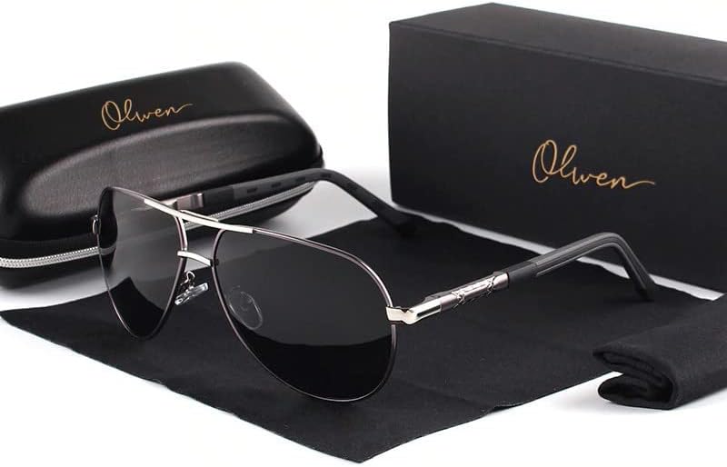 Olwen XXL Aviator Sunglasses For Large Heads (Polarized), Extra Large, Big and Tall, XL + Free Hard Case - Image 3
