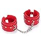 Bequem Fesseln Plüsch + Pu Armband Wrist Handschellen Bondage Gürtel Manschette Spielzeug (Rot)