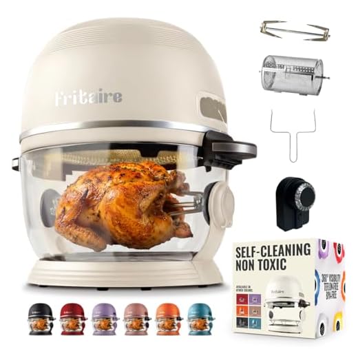 Non Toxic Air Fryer™ Pro | 9-in-1 Glass Air Fryer | Self-Cleaning | 5 Quart | Rotisserie and Tumbler | 400F Vortex For Even Cooking, BPA-Free Teflon Free, Recrisp, Roast, Bake, White