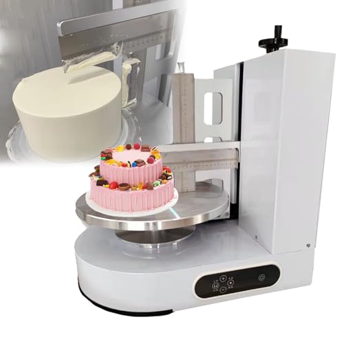 Image of Birthday Cake Baking Cream Spreading Machine, 4-12 Inch Automatic Smooth Coating Decoration, Bread Spreader Smoothing(White)