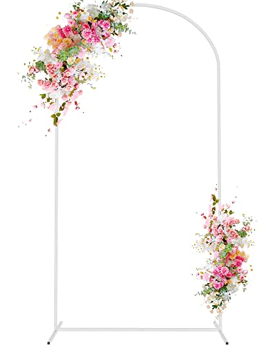 Wokceer Wedding Arch Backdrop Stand 6.6 FT White Metal Arch