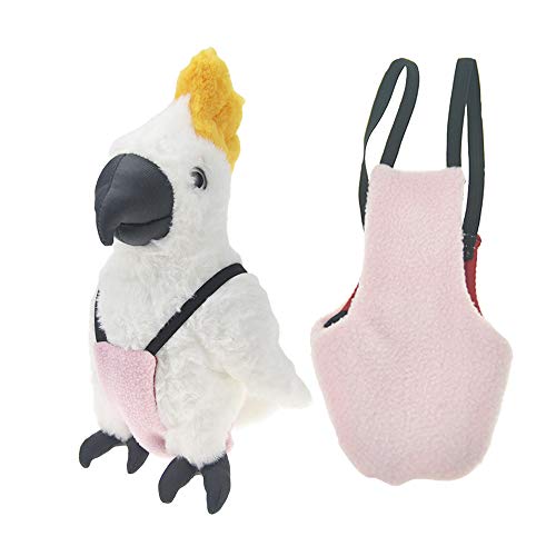 FLAdorepet Parrot Bird Diaper Flight Suit Thin and Light Diaper Nappy with Waterproof Inner Layer Pet Bird Parrot Clothes (5, Pink)