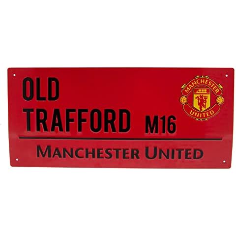 Club Licensed Man Utd Colour Street Sign - Red/Black - 40cm x 18cm Cover