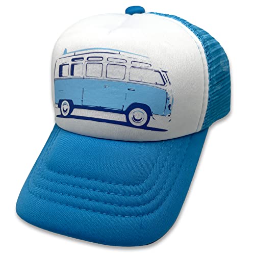 Sol Baby Surf Bus Blue Adjustable Snapback Mesh Trucker Hat - Summer Beach Baseball Cap for Infants & Toddlers2
