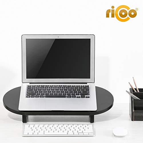 RICOO Laptop Stand for Desk FS0117 in Black Dimensions 48x24x13cm Notebook & Convertible Screen Riser Display Table-Top Pedestal Shelf - Image 3