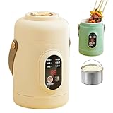 500W Multifunctional Health Pot for Office Desk Portable Rice Cooker, Mini Electric Pot with Stainless Steel Ramen Noodle Cooker Base for Dorm and Home Wellness (Khaki)