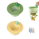 Lot de 2 filtres d'évier de cuisine en forme de cactus - Panier de vidange automatique - F...