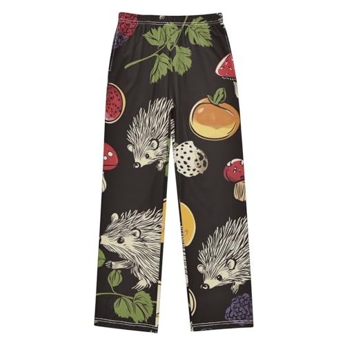 ZZXXB Hedgehogs Fruits Boys Long Pants Soft Trousers Elastic Waist Kids Lounge Bottoms with Pockets S-XL