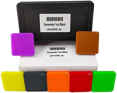 HFBTE Shore A Durometer Hardness Test Block Kits for Hard Rubber Measure 7 Different Color Block