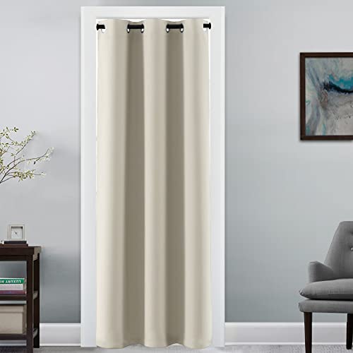Image of H.VERSAILTEX Doorway Curtain Blackout Closet Door Curtain Room Divider Window Treatment Curtain for Bedroom Thermal Insulated Privacy Drape Soundproof Grommet, 42 x 80 inches, 1 Panel, Cream