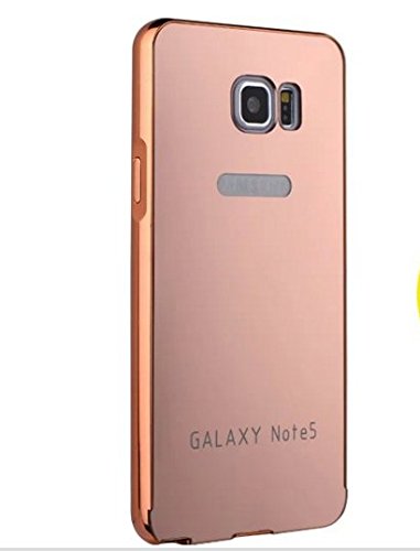 Samsung Galaxy Note 5 Mirror Case, Blue-sea88(TM) Luxury Anti-scratch Ultra thin Mirror Metal Aluminum Frame Case for Samsung Galaxy Note 5 (Rose gold)