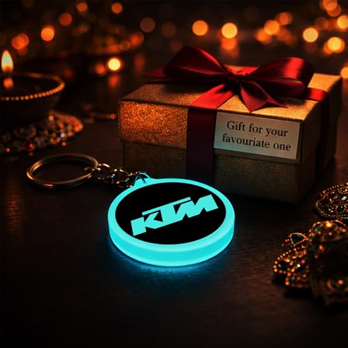 Image of Mi Glow Store Glow in Dark Keychain for Bike Men | Gift for Man | Bike Accessories | Charges in Light Glows in Dark | Key chain for Bike