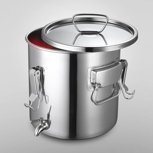 LuysmengEU Olla de Acero Inoxidable, Olla con Grifo, Tapa y diseño a Prueba de Fugas de 360°, Ideal for el hogar, Granja, Almacenamiento de arroz, Tambor de Aceite.(70L)