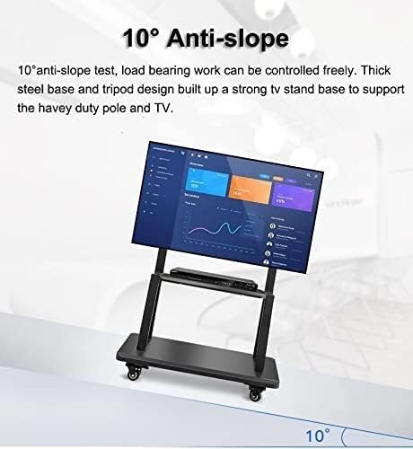 Soporte móvil para TV con ruedas ajustable y estante miniatura 6