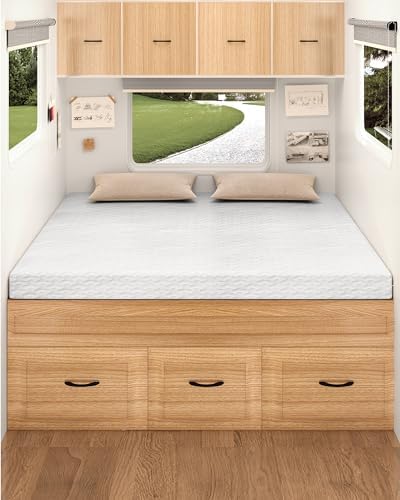 Semi Truck Mattress, 4" Memory Foam Topper, Ultra-Soft Cover, Cer...