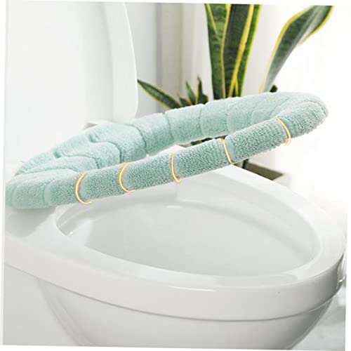 Healeved 2Pcs Toilettensitzkissen Toilettenabdeckungen Toilettenkissen Sitzkissen Dehnbar Wärmer Toilettensitzbezug Toilettenmatte Toilettendeckel Universal Grün Lipgloss – Bild 8