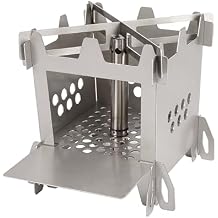 Wood Burning Camping Rocket Stove, Portable Backpacking Stainless Steel Wood Stove Camping Gear Accessories for Emergency Survival Outdoor Hiking Travel Picnic BBQ