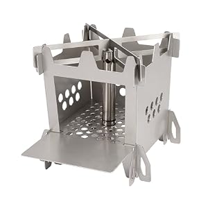 Wood Burning Camping Rocket Stove, Portable Backpacking Stainless Steel Wood Stove, with efficient-burning chimney, Camping Gear Accessory for Survival Outdoor Hiking Travel Picnic BBQ