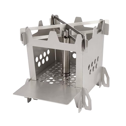HexoTools Wood Burning Camping Rocket Stove, Portable Backpacking Stainless Steel Wood Stove Camping Gear Accessories for Emergency Survival Outdoor Hiking Travel Picnic BBQ