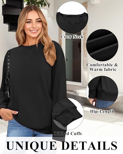Sweatshirt for Women, Casual Crewneck Sweatshirts Women Loose Fit Long Sleeve Pullover Tops Cute Soft Shirt - Image 3