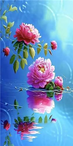 Bricolage diamant broderie 5D pivoines rond square loisir créatif adulte