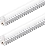 Barrina T5 LED Shop Light 4FT, 2200LM, 20W, 5000K (Daylight White), Utility Garage Lighting, Linkable Ceiling and Under Cabinet Light, Corded Electric with Built-in ON/Off Switch, 2 Packs
