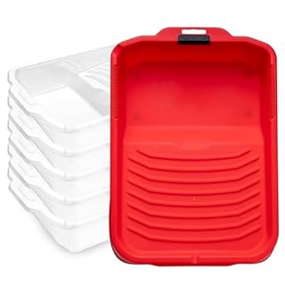 Mister Rui 6 Packs Paint Tray, Paint Tray Liners, Paint Roller Tray 9", Roller Tray liners Packs for Painting