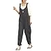 Produktbild cinnamou Damen Retro Ärmellose Latzhose aus Baumwolle Lässig Insgesamt Baggy Taschen Lange Harem Playsuit Hose Jumpsuits Overalls Sommerhosen Ballonhose