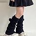 Girls Leg Warmers Y2k Knitted Cotton Long Below Knee Socks with Bowknot Fall Fashion Cute Harajuku Flared Leg Warmer
