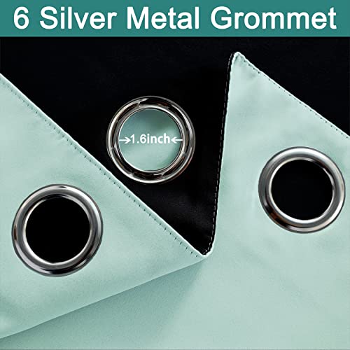 Image of Yakamok Full Blackout Curtains 84 Inches Long,Blackout Curtain Panels for Bedroom, 2 Thick Layers Grommet Top Thermal Insulated Drapes with Black Liner for Living Room(42Wx84L, Aqua, 2 Panels)