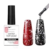 ✨2 in 1, Geld sparen✨ - MakarttFunkelnd Nagel Gel-Überlack ist ein transparentes Gel mit Glitzer. Sie können das Gel einzeln verwenden oder mit einer beliebigen Farbbasis auftragen. Verwandelt jeden Lack in einen Glitzer und funktioniert gut mit fast jeder Farbe.