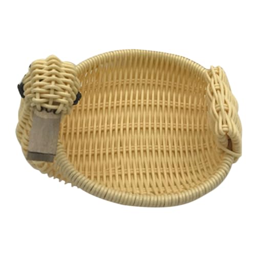 BAOBAOHU 1 cesta de ratán sintético para alimentos, bandeja de mimbre tejida para almacenamiento de frutas, mesa de café, cocina, comedor, 7 x 5.5 x 5 pulgadas (como se muestra, 3 piezas, 19 x 13 cm x