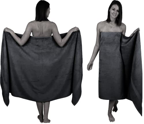 Wholesale Trade Dealz Extra Large Bath Sheet 100 x 200 cm Super Jumbo Big Bath Sheets Towels Beach Body Wrap XL Bath Towels 600-GSM (Charcoal Grey) - Image 2