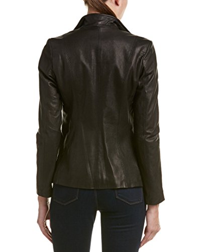 Image of Cole Haan Women's Leather Wing Collared Jacket (Standard and Plus Size)