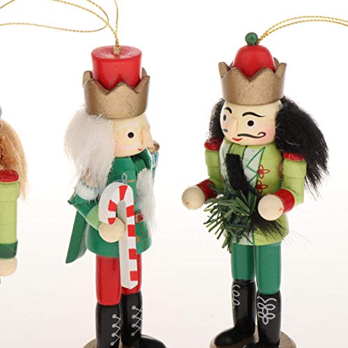 gazechimp Conjunto de Estatuetas de para -nozes de Madeira de 5 Peças de Natal para árvores de Natal