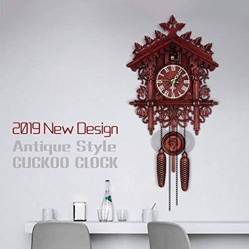 image for cheerfullus 10 inch Wood Wall Cuckoo Clocks,Vintage Wooden Cuckoo Cloc