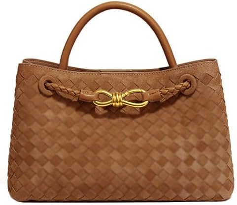 Suede Woven Tote Bag for Women PU Leather Crossbody Bag Shoulder Bag Casual Handbag Satchel for Work Travel 2025