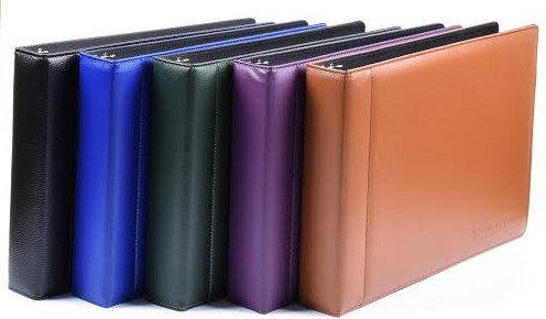 Leather 7 Ring Business Checkbook Binder 2 Inch Wide - 3 On A Page - 600 Checks Capacity Portfolio For Record Keeping By David Nathan (Dark Green) #TOP4