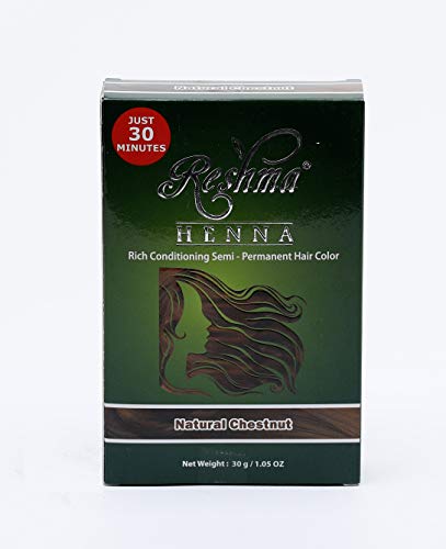 Reshma Beauty 30 Minute Henna Hair Color Pure Natural & Organic Dye infused with Goodness of Herbs (Chestnut)