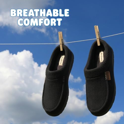 Image of Dearfoams Men's Brendan Indoor /Outdoor Breathable Memory Foam Clog House Shoe with Wide Widths Slipper